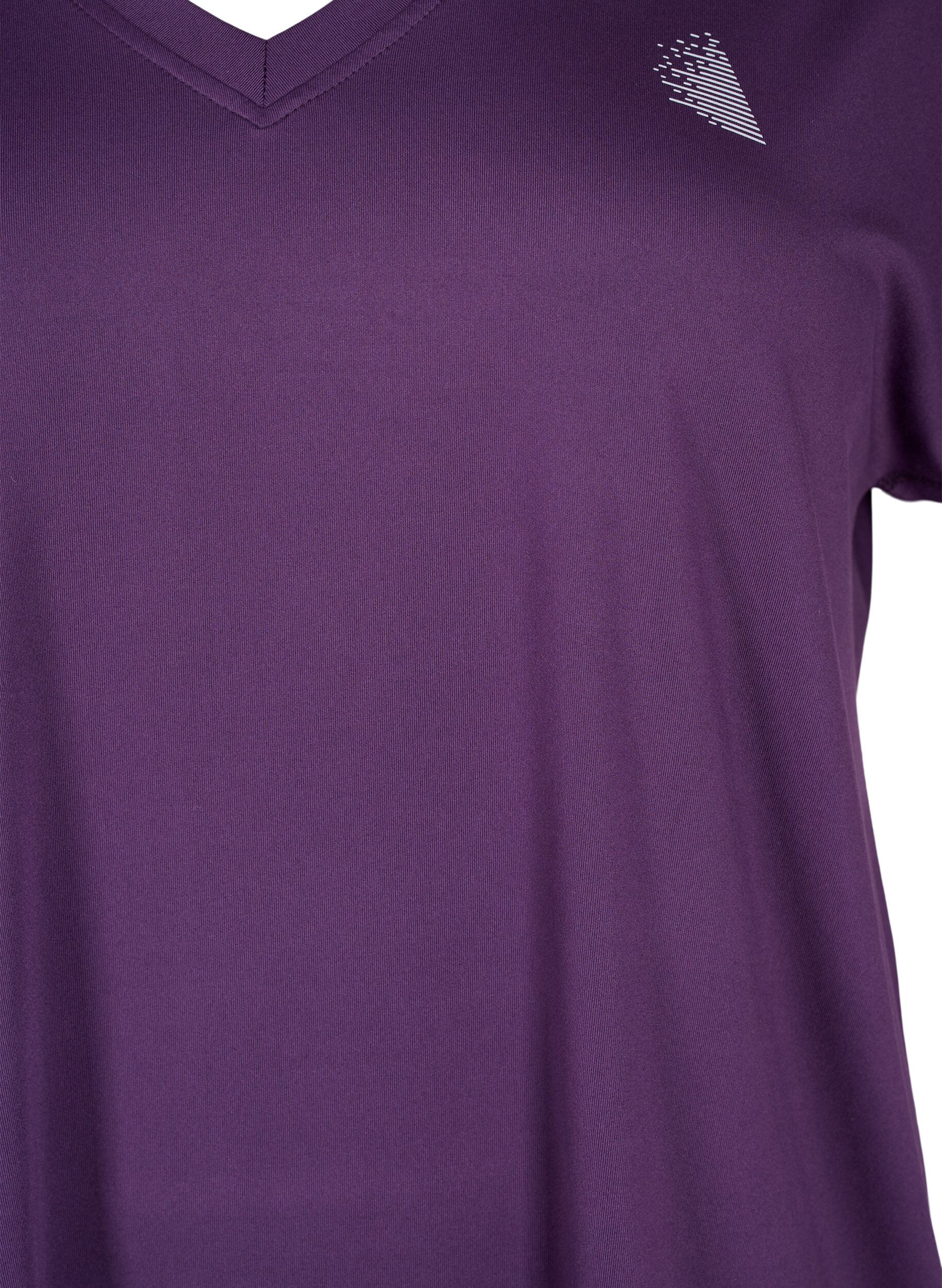 ZizziL&oslash;s tr&aelig;nings t-shirt med v-hals, Lilla, Packshot image number 2
