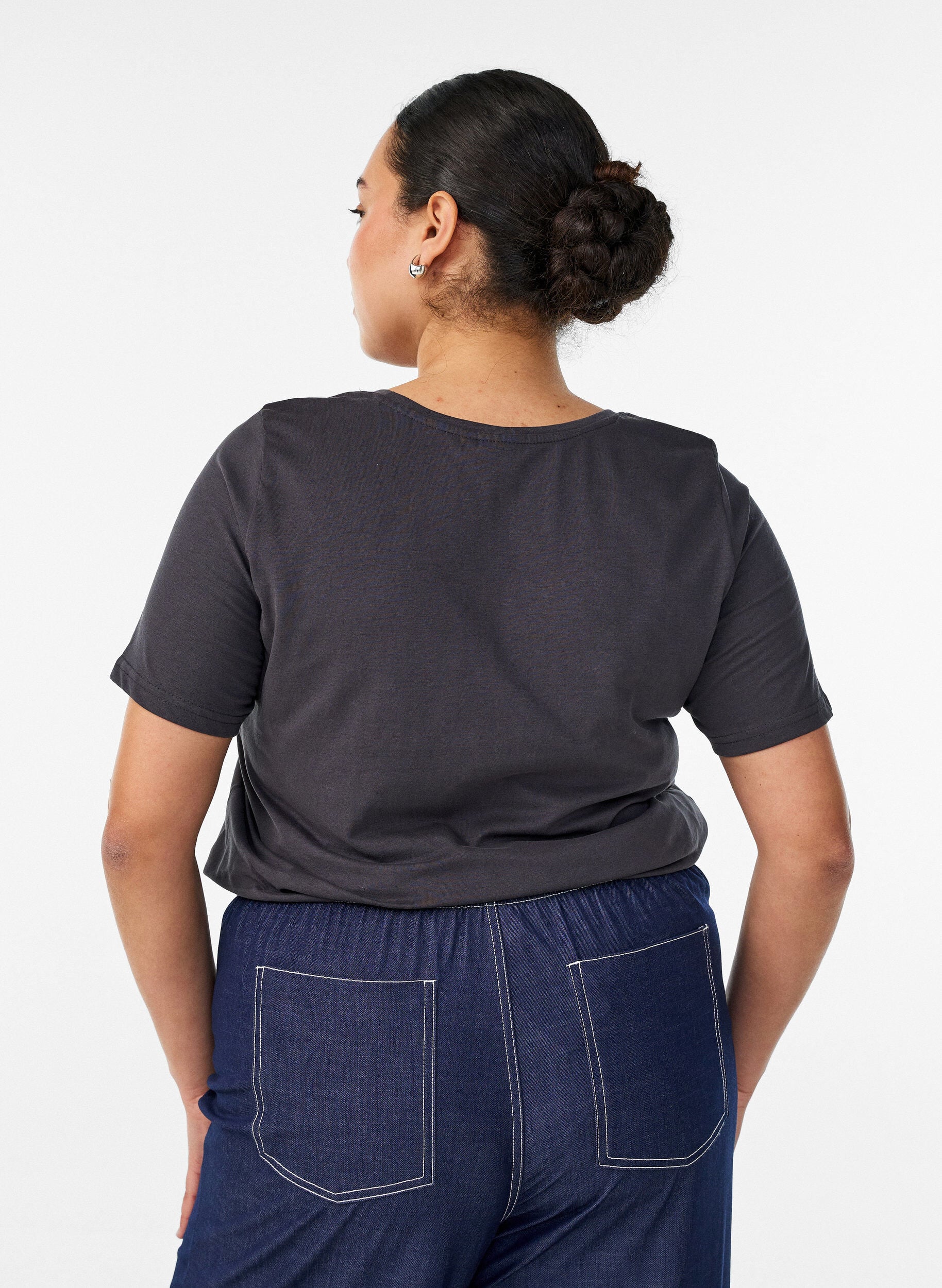 ZizziT-shirt med motiv, Gr&aring;, Model image number 2