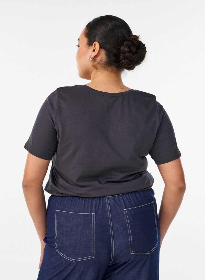 T-shirt med motiv, Gr&aring;, Model image number 2