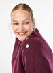 Strikbluse med knapdetalje, M&oslash;rk Bordeaux, Model image number 3
