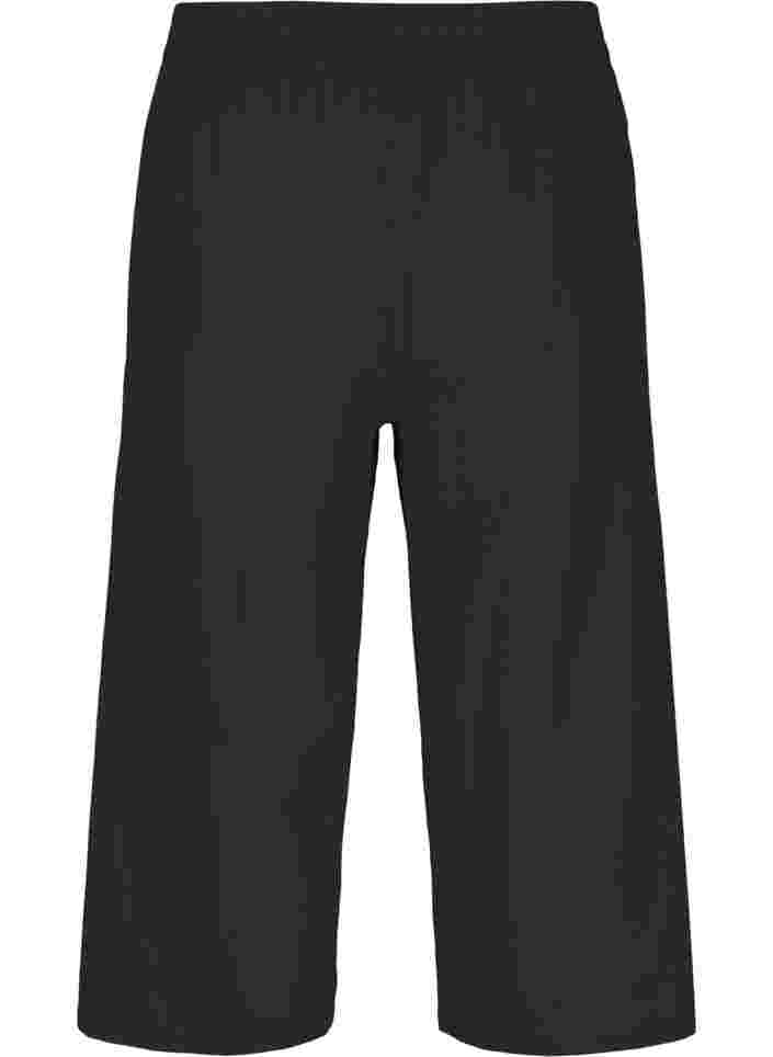 7/8 bukser i bomuldsmix med hør, Black, Packshot image number 1