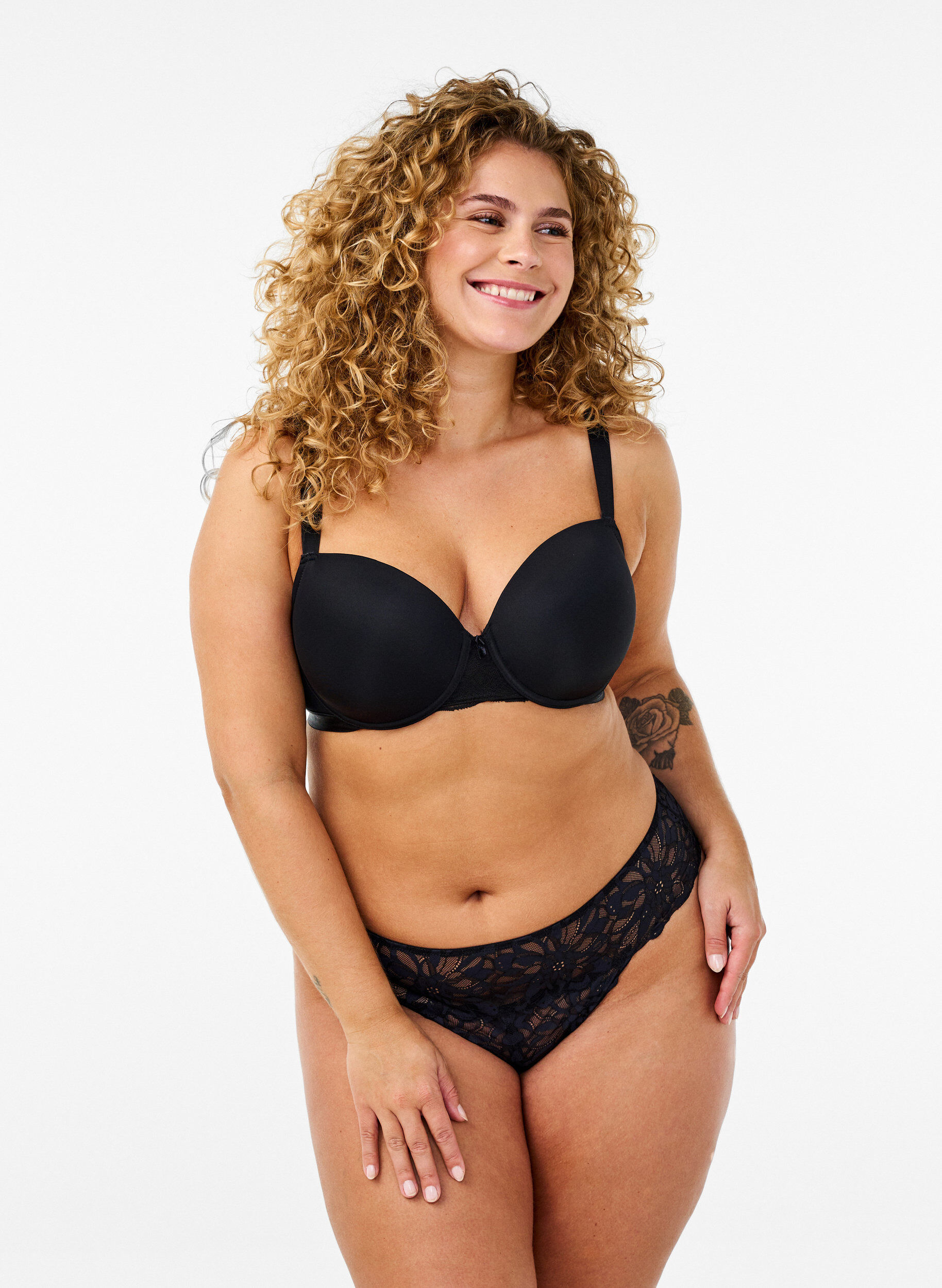 Zizzi Bundl&oslash;s blonde g-streng, Sort, Model image number 0