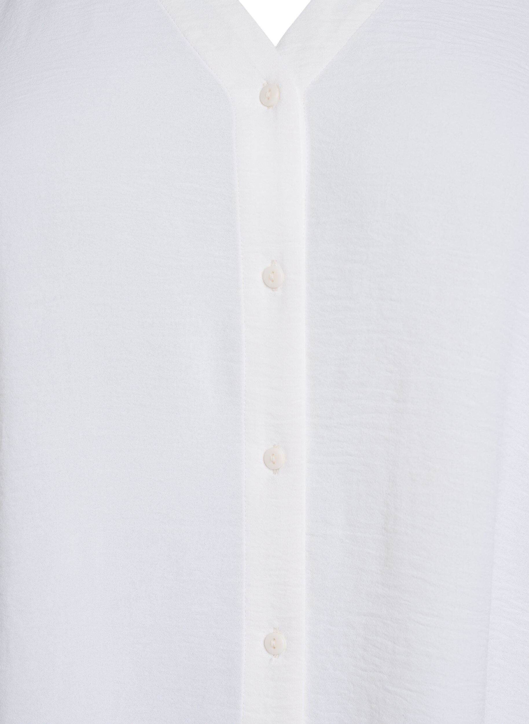 ZizziSkjortebluse med V-udsk&aelig;ring og 3/4-&aelig;rmer, Vanilla, Packshot image number 2