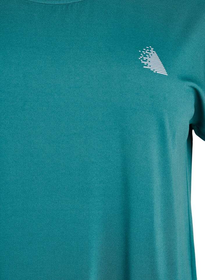 Ensfarvet tr&aelig;nings t-shirt, Bl&aring;, Packshot image number 2