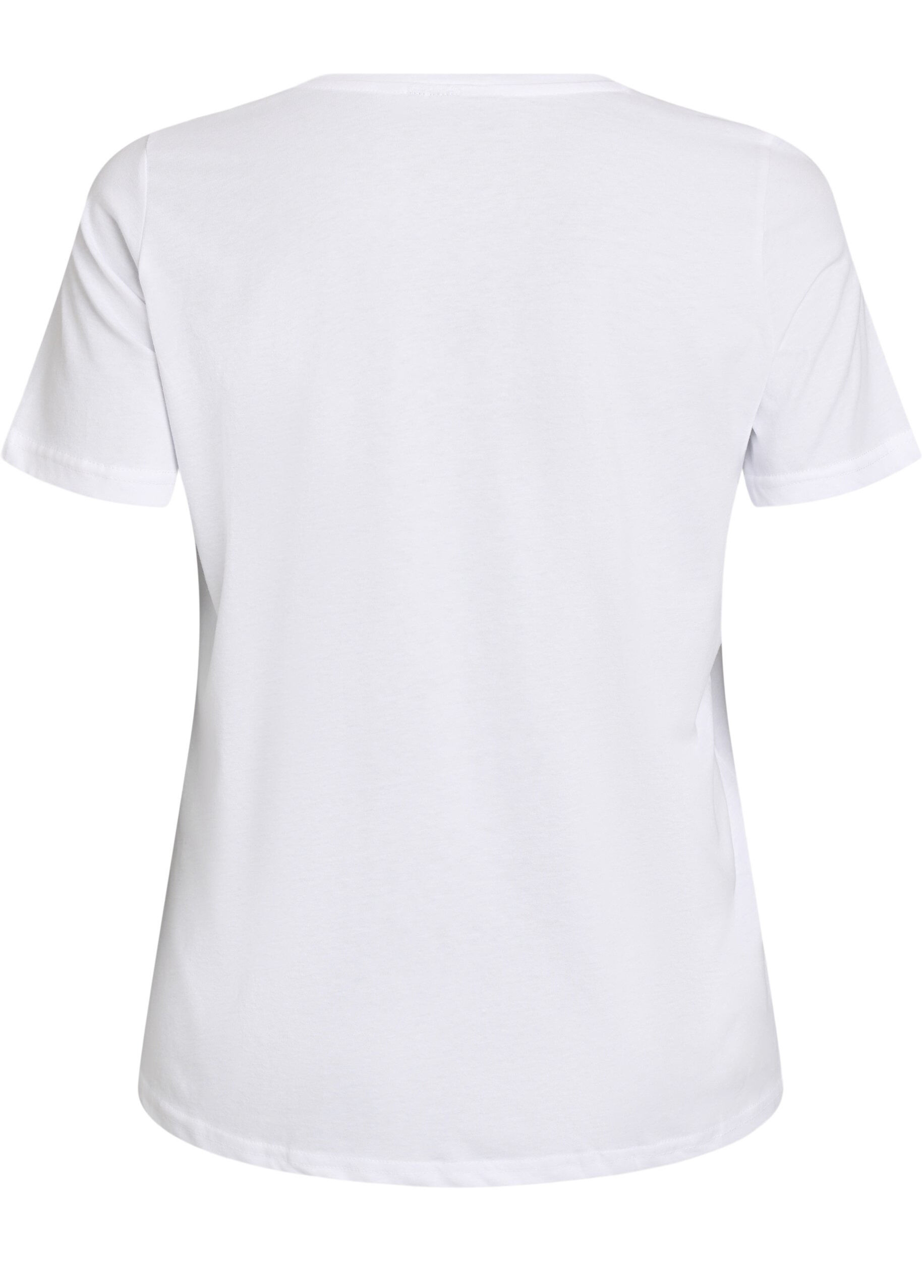 Zizzi T-shirt med motiv, Hvid, Packshot image number 1
