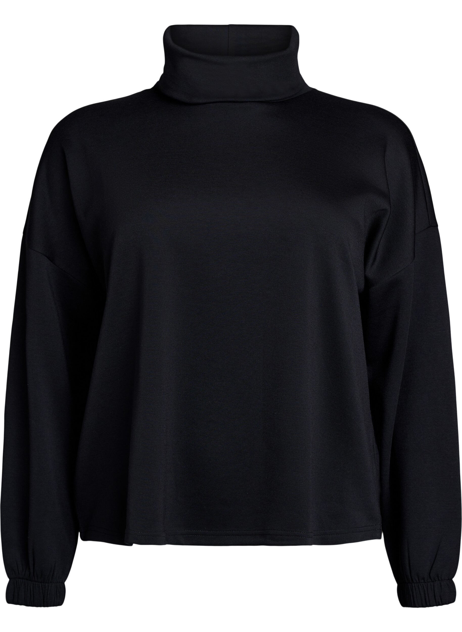 Bluse med turtleneck i modalmix