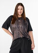 Tr&aelig;ningst-shirt med leopardprint og raglan&aelig;rmer, Brun, Model image number 0