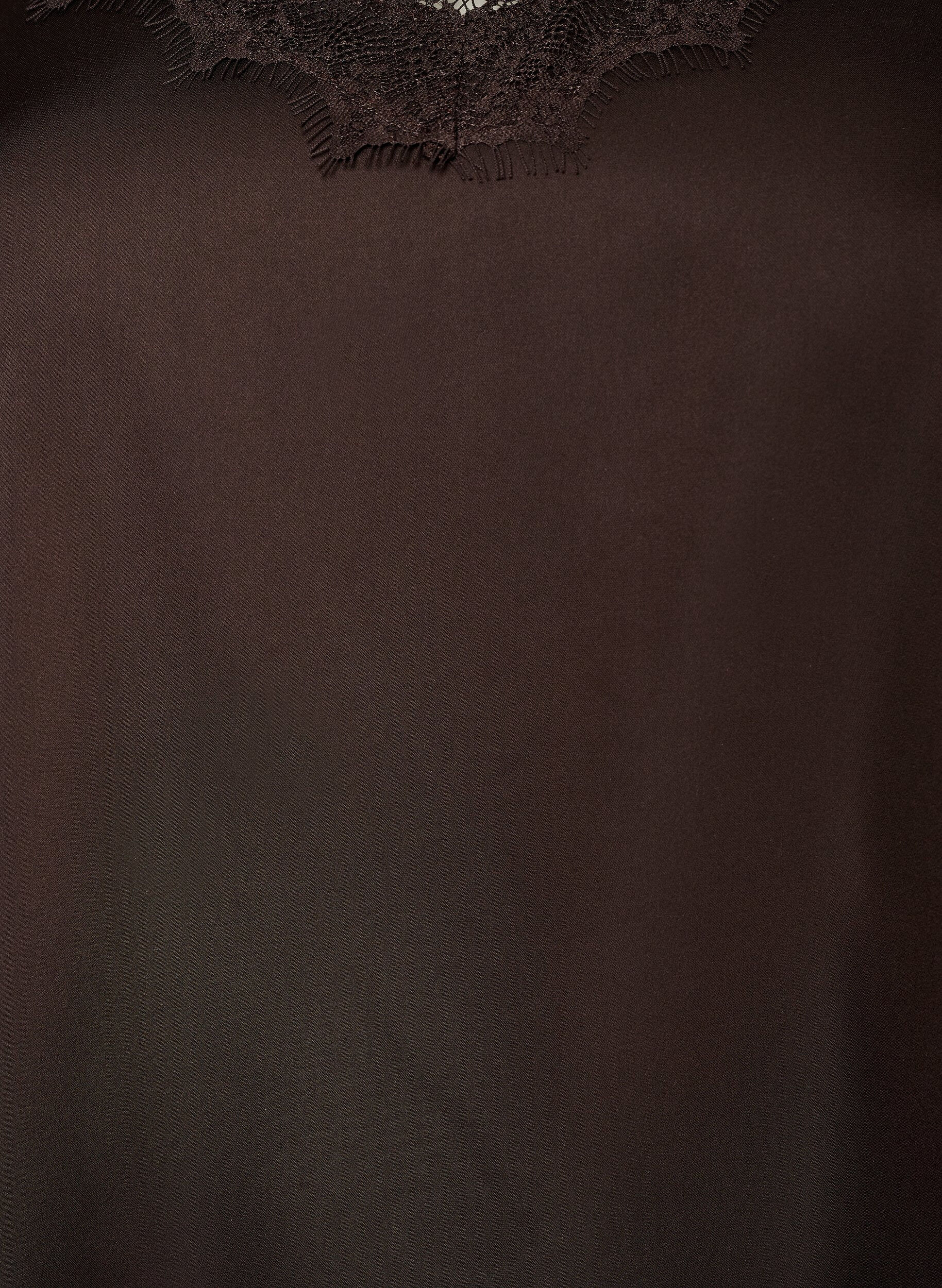 Zizzi Satintop med blondekanter og asymmetrisk fald, Brun, Packshot image number 2