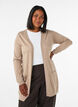 Lang strikcardigan i viskosemix, Beige, Model image number 0