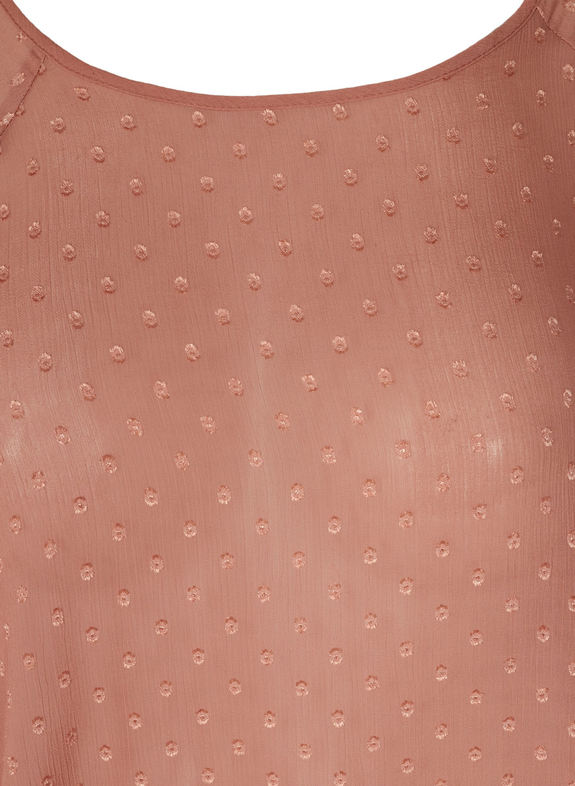 Zizzi Lang&aelig;rmet mesh bluse med smock, Burlwood, Packshot image number 2