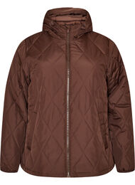 Let vatteret jakke med diamantquilt, Brun