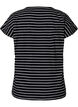 Bomulds t-shirt med striber, Black W. Stripe, Packshot image number 1