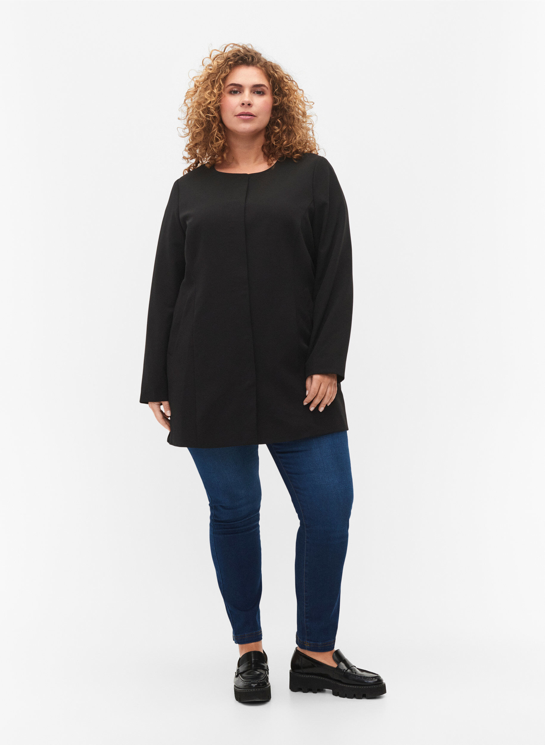 Zizzi Let klassisk for&aring;rsjakke, Black, Model image number 2