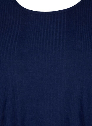 Langærmet bluse med stribet tekstur, Night Sky Mel., Packshot image number 2