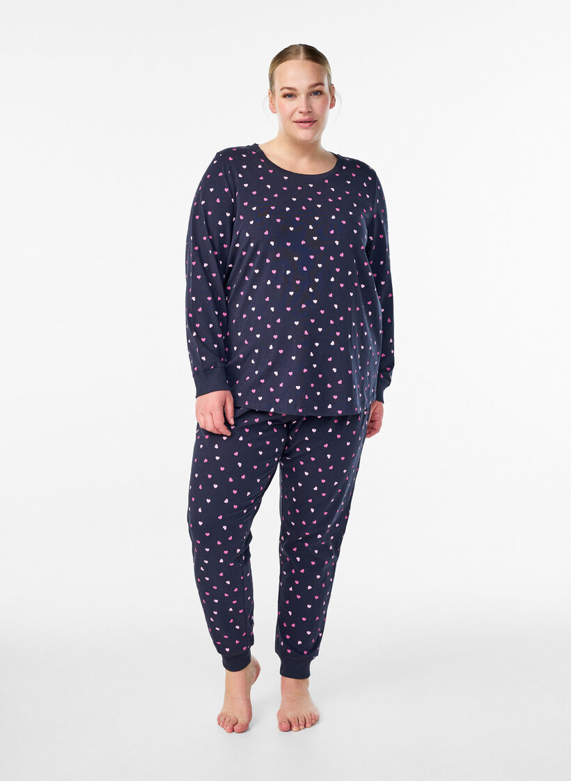Natbukser med print, Bl&aring;, Model image number 0