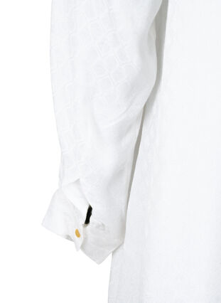Tunika i viskose med tone-i-tone mønster, Bright White, Packshot image number 3