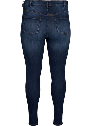 Super slim jeans med høj talje, Dark Blue, Packshot image number 1