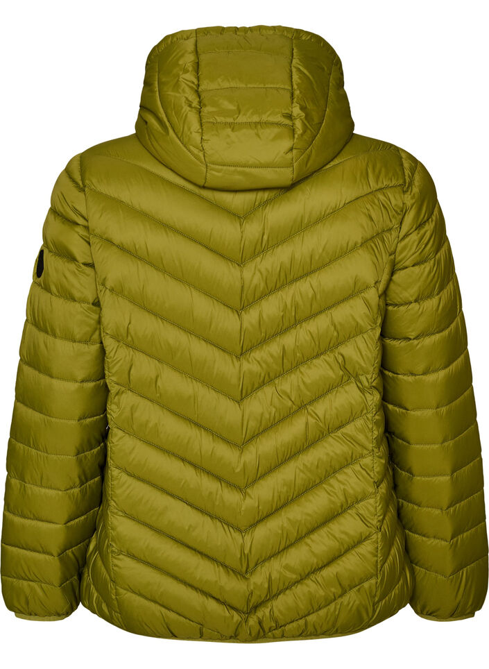 Letv&aelig;gts jakke med h&aelig;tte, Gr&oslash;n, Packshot image number 1
