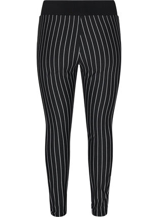 Stribet leggings med elastik i taljen, Dark Grey Stripe, Packshot image number 1