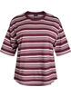 Boxy T-shirt med stribet m&oslash;nster, R&oslash;d, Packshot image number 0