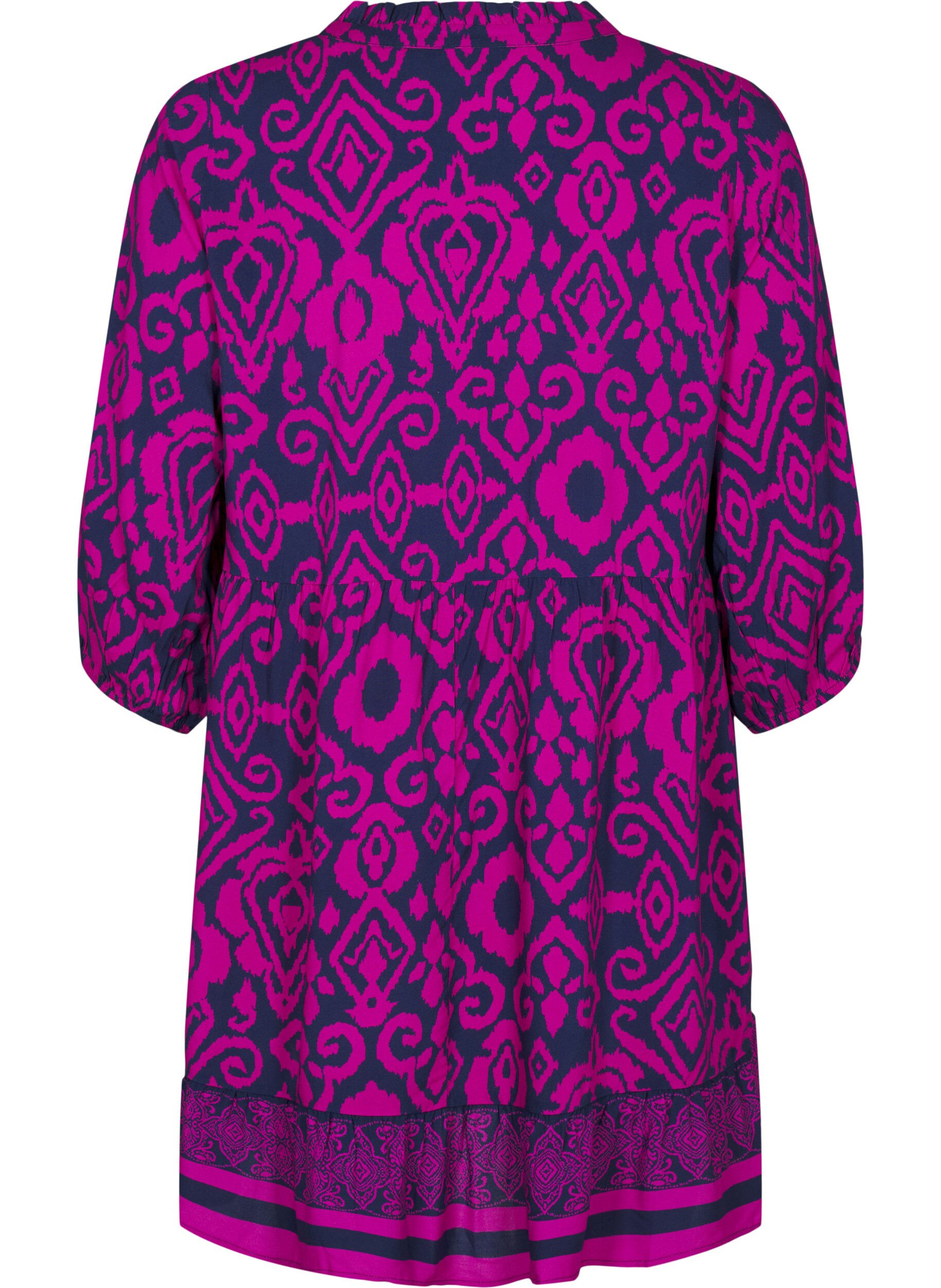 Zizzi Kort kjole med print og a-shape, Night Sky AOP, Packshot image number 1