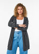 Lang strikcardigan i viskosemix, Gr&aring;, Model image number 0