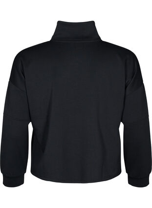 Sweatshirt i modalmix med høj hals, Black, Packshot image number 1