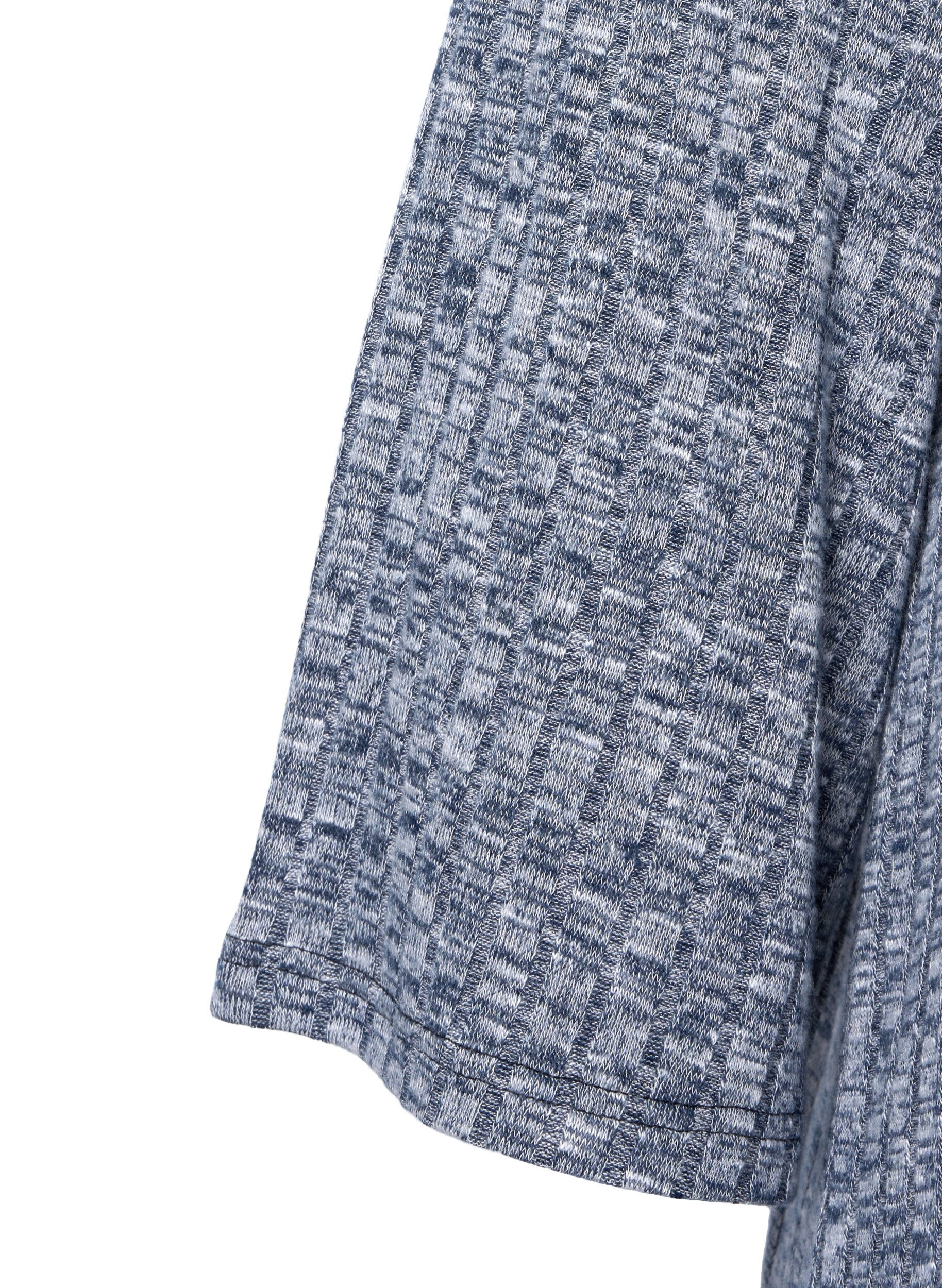 Zizzi Meleret bluse med rund hals og 3/4 &aelig;rmer, Dress Blues Mel., Packshot image number 2