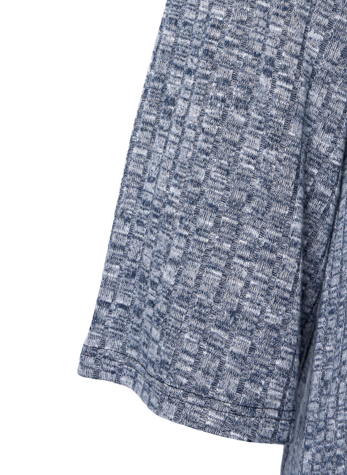 Meleret bluse med rund hals og 3/4 ærmer, Dress Blues Mel., Packshot image number 2