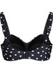 Bikini overdel med vattering og print, Sort, Packshot image number 1