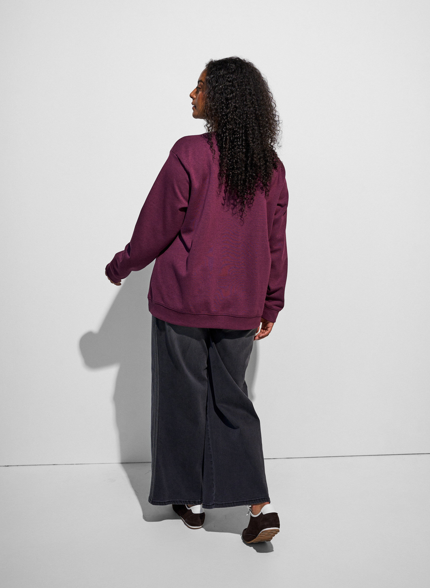 ZizziSweatshirt med rund hals, R&oslash;d, Model image number 2
