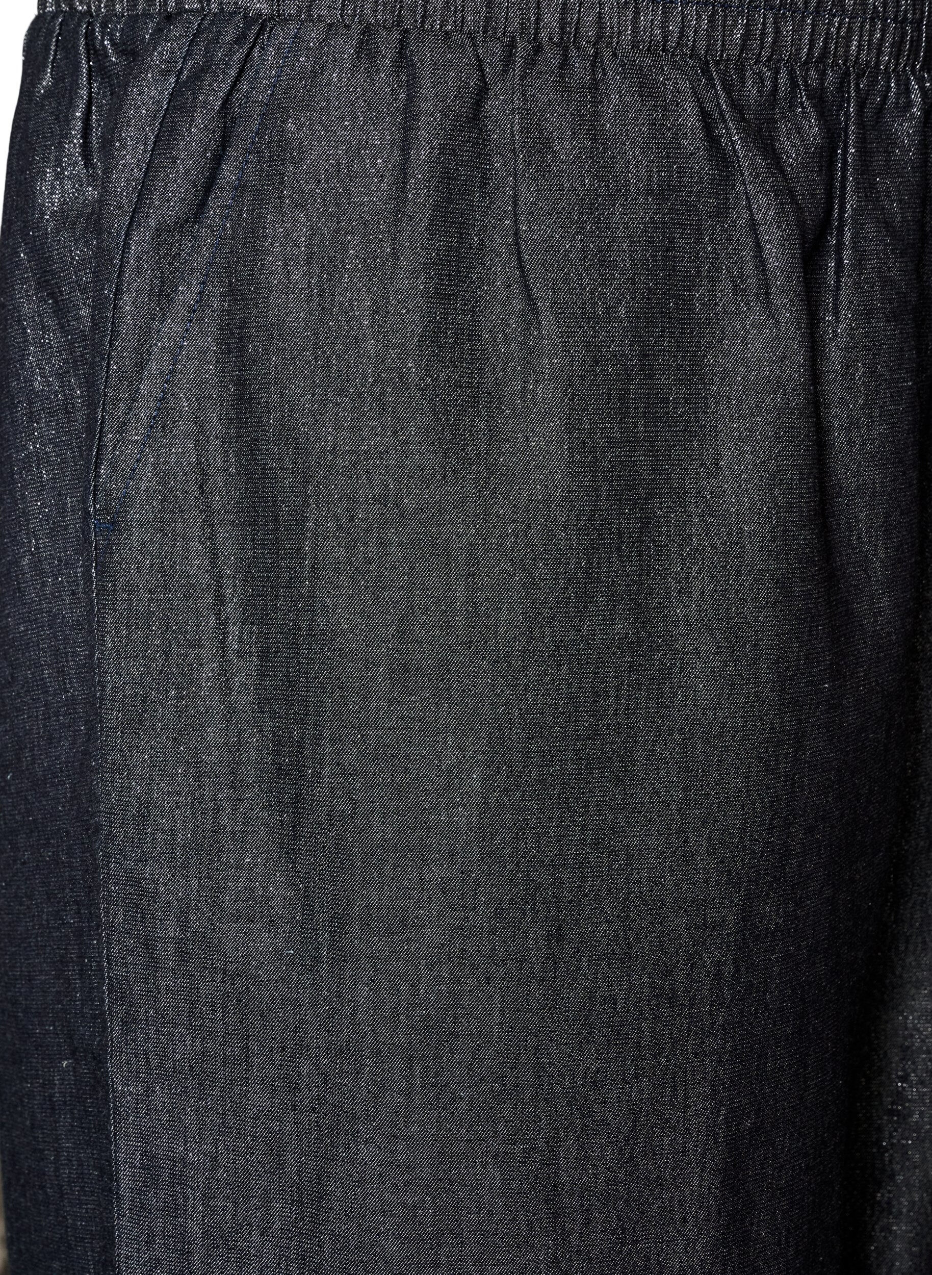 ZizziDenimbukser med glimmertr&aring;d og lige ben, Gr&aring;, Packshot image number 2