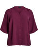 Skjortebluse med V-udsk&aelig;ring og 3/4-&aelig;rmer, R&oslash;d, Packshot image number 0