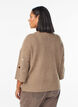 Strikbluse med hjerter og 3/4 &aelig;rmer, Brun, Model image number 2