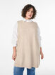 Kort strikkjole uden &aelig;rmer, Beige, Model image number 0