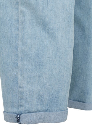 7/8 jeans med opsmøg og høj talje, Light blue denim, Packshot image number 3