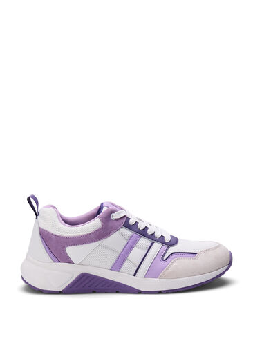 Wide fit sneakers, White Purple, Packshot image number 0