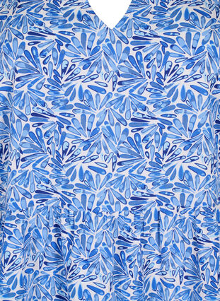 FLASH - Kjole med print og a-snit, White Blue AOP, Packshot image number 2
