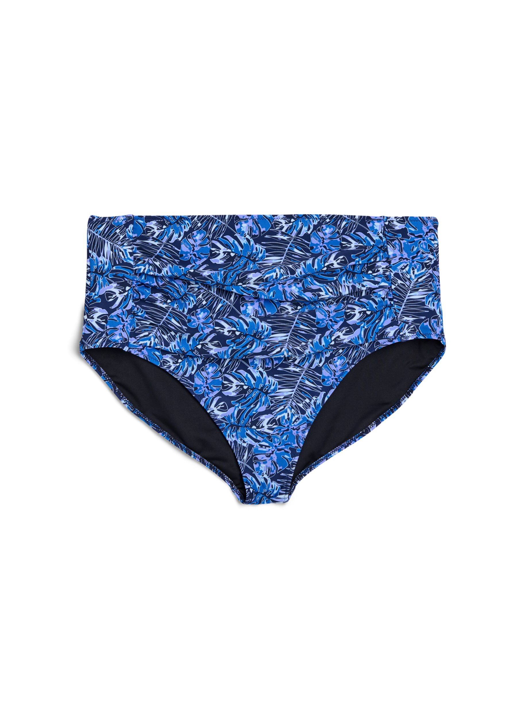 H&oslash;jtaljet bikinitrusse med bladprint