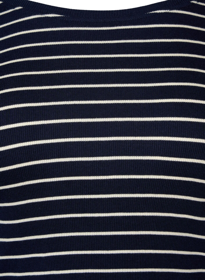 Stribet bluse med rund hals, Night Sky Stripe, Packshot image number 2