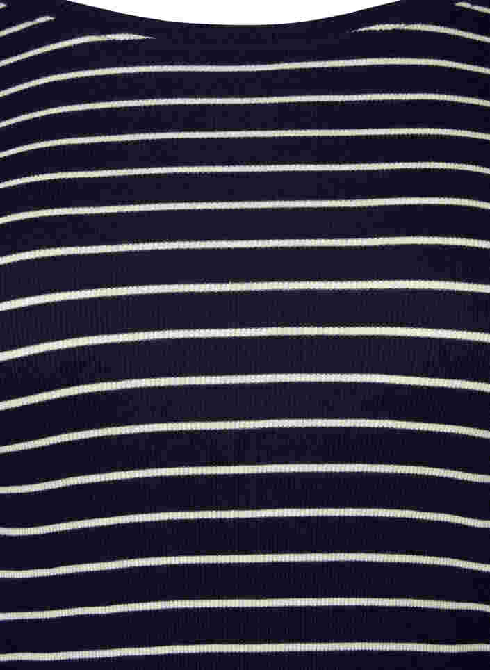 Stribet bluse med rund hals, Night Sky Stripe, Packshot image number 2