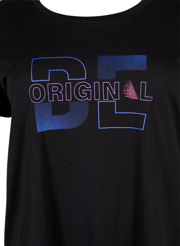 Trænings t-shirt med print, Black w. Be Original, Packshot image number 2
