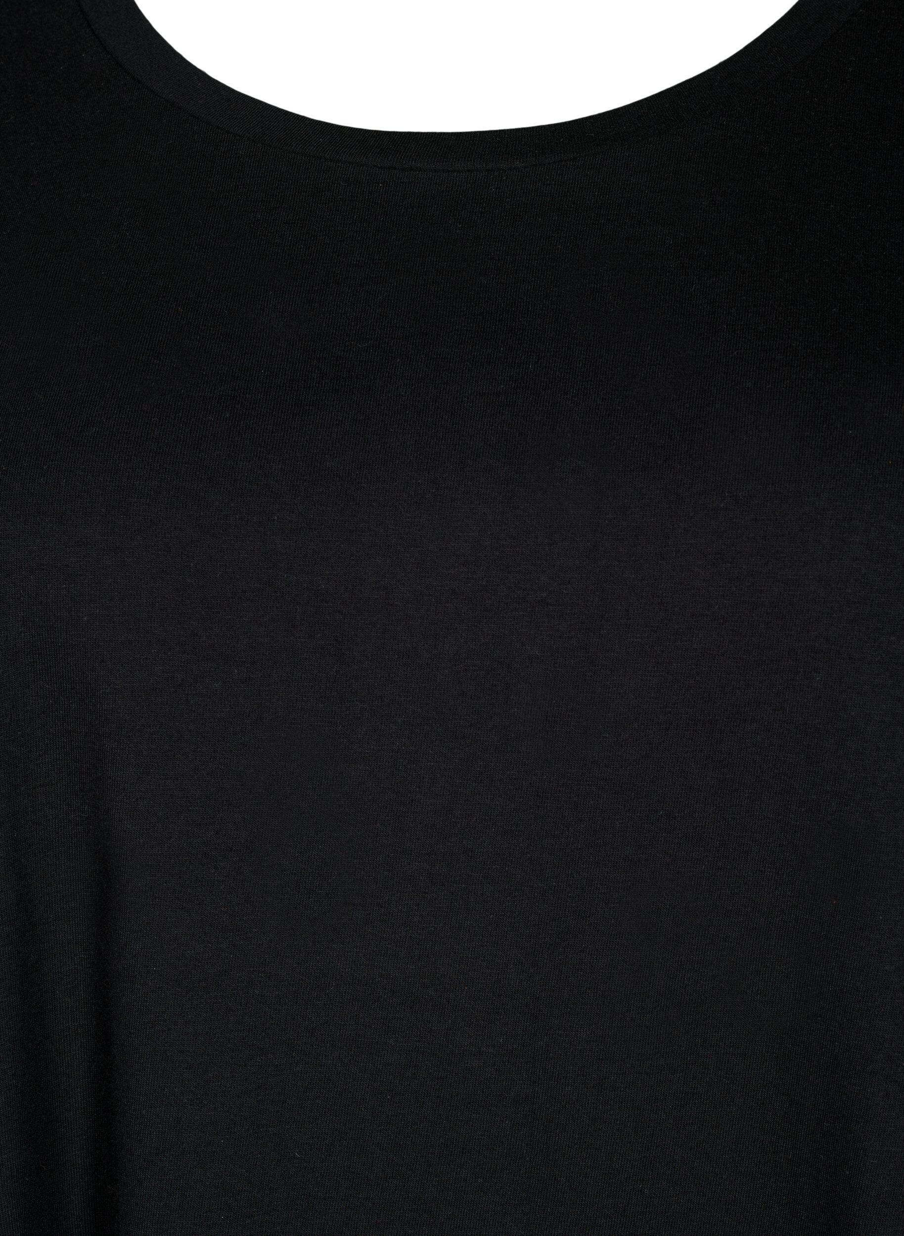 Zizzi 2-pak bomuldskjole med korte &aelig;rmer , Black/Black, Packshot image number 3