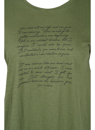 T-shirt med tryk i økologisk bomuld, Four Leaf CloverText, Packshot image number 2