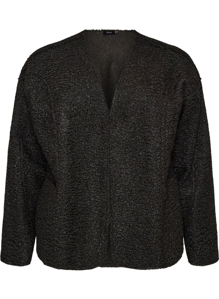 L&oslash;s cardigan med lommer, Sort, Packshot image number 0