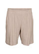 Shorts i h&oslash;r og viskose med h&oslash;j talje, Beige, Packshot image number 0