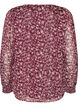 Bluse med blomsterprint og glittertr&aring;d, R&oslash;d, Packshot image number 1
