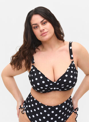 Printet bikini overdel med bøjle, Dotted Print, Model image number 0