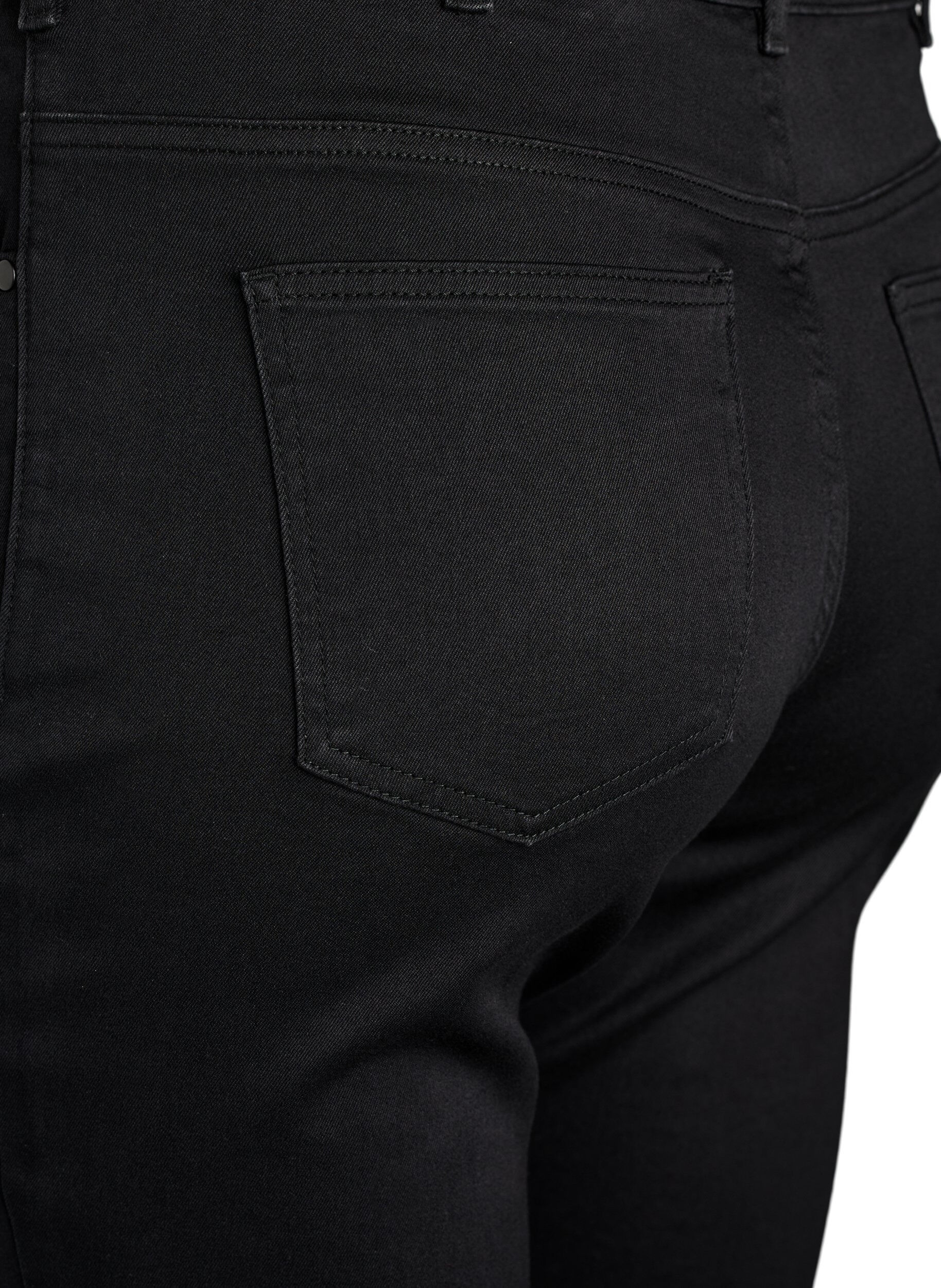 ZizziSlim fit Emily jeans med regul&aelig;r talje, Sort, Packshot image number 3