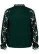 Viskosebluse med crochet ærmer, Scarab, Packshot image number 0